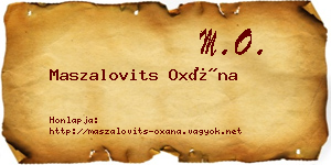 Maszalovits Oxána névjegykártya